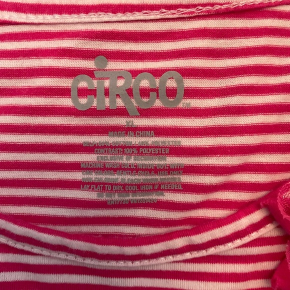 New Circo Girl’s XL Pink and White Striped Short Sleeve Tulle Dress - Picture 6 of 6